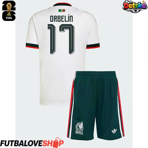 Dres Mexiko Orbelin Pineda #17 Preč pre deti MS 2026 Krátky Rukáv (+ trenírky)
